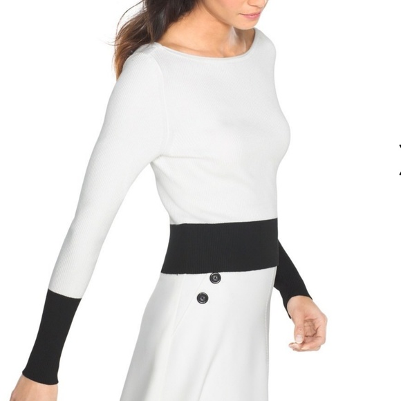 WHBM Set: A Line Skirt (8) & Cropped Sweater (L) - Picture 2 of 8